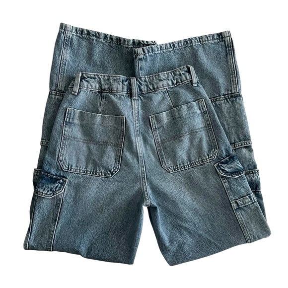 Garage Cargo Wide Leg Straight Baggy High Rise Jeans Size 25 - Picture 4 of 8